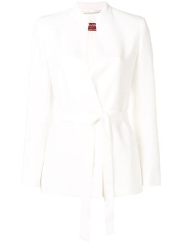 Max Mara Studio Minimal-cut Blazer With No Lapels - White