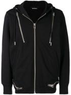 Diesel Zipped Hooded Cardigan - Black