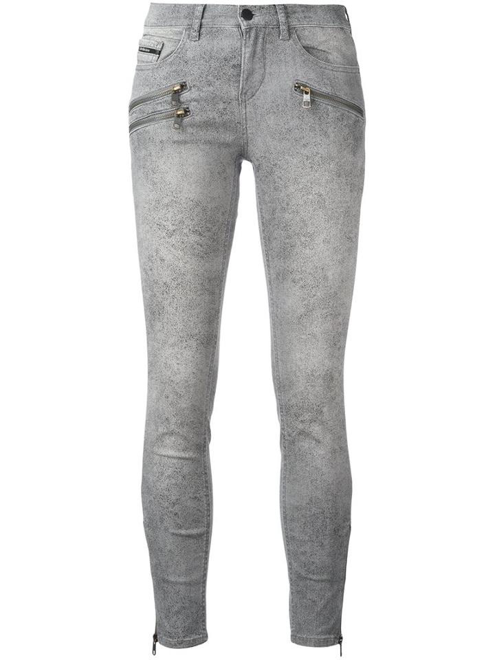 Calvin Klein Jeans Super Skinny Cropped Jeans, Women's, Size: 27, Grey, Cotton/polyester/spandex/elastane