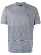 Z Zegna Striped T-shirt, Men's, Size: Xl, Grey, Cotton