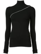 Yang Li - Asymmetric Zip Jumper - Women - Cotton/elastodiene - 42, Black, Cotton/elastodiene