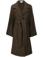 Isa Arfen Striped Coat - Brown