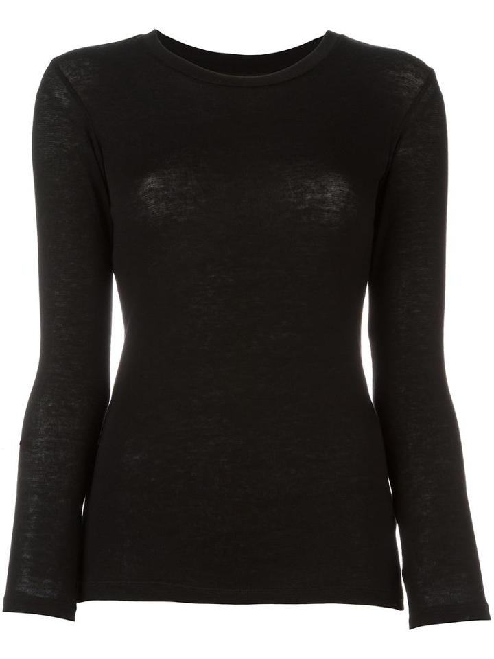 Issey Miyake Cauliflower Crew Neck Fine Knit Top, Women's, Black, Lyocell/wool/polyurethane