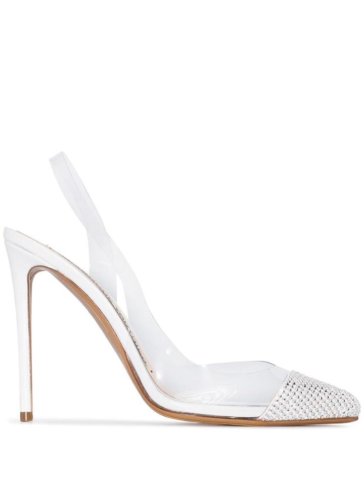 Alexandre Vauthier Amber 110 Embellished Slingback Pumps - White