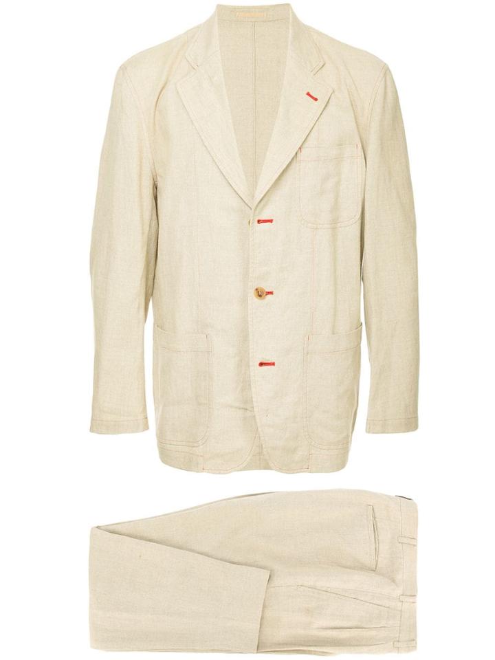 Comme Des Garçons Vintage Stitching Detail Two-piece Suit - Neutrals