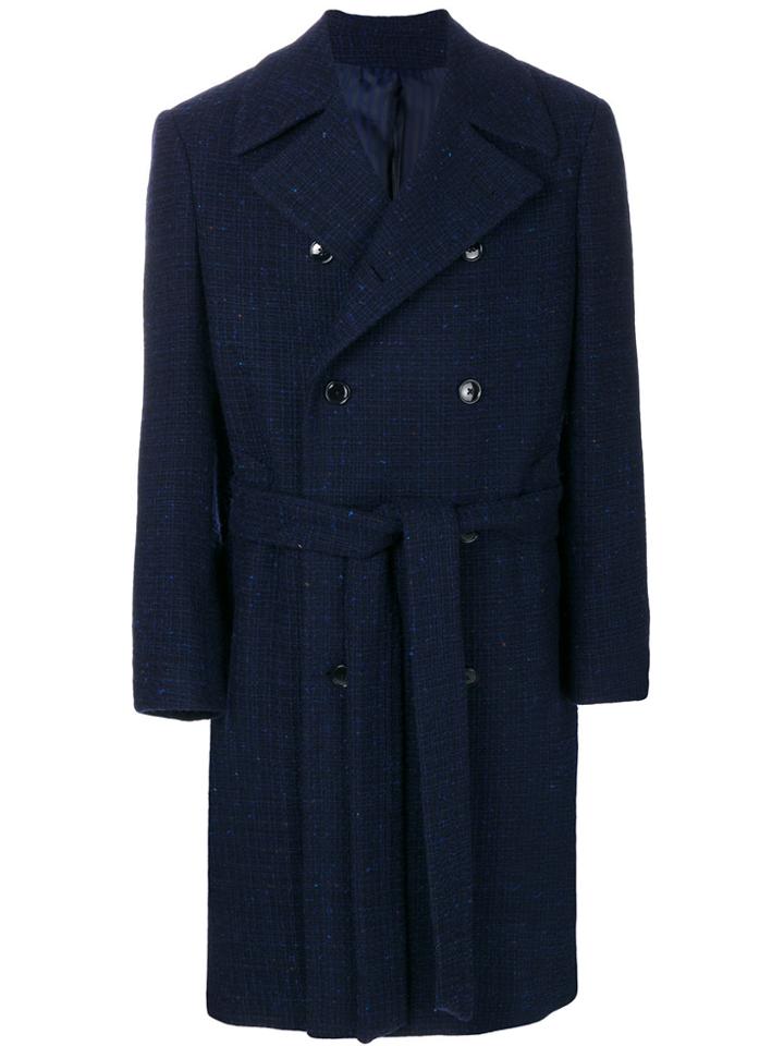 Mp Massimo Piombo Belted Coat - Blue