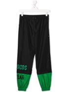 Gcds Kids Two-tone Logo Track Pants - Black