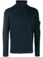 Stone Island Shadow Project Compass Badge Turtleneck Jumper - Blue