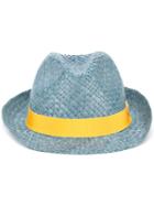 Etro - Panama Hat - Men - Cotton/viscose/padanus Fibre - Xl, Blue, Cotton/viscose/padanus Fibre