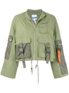 Sjyp Cropped Zip-up Jacket - Green