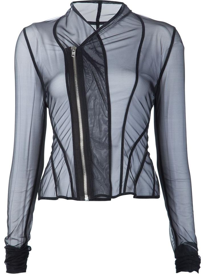 Rick Owens Lilies Sheer Draped 'princess' Fitted Jacket