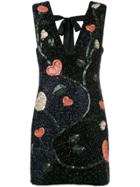 Ganni Sequinned Heart Mini Dress - Black