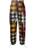 Palm Angels Checked Print Loose Trousers - Yellow