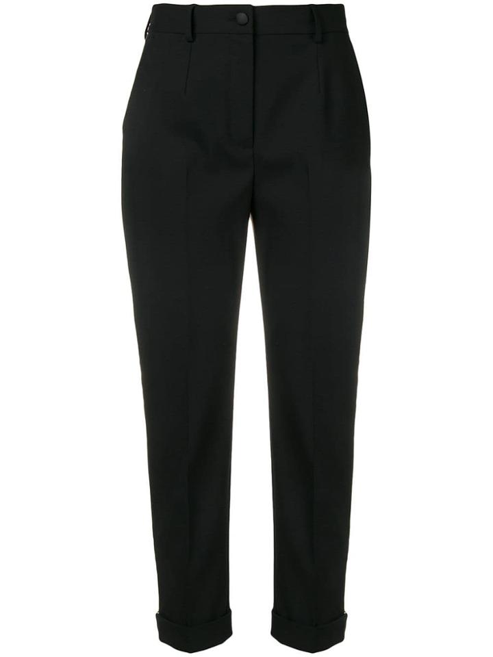 Dolce & Gabbana Side Stripe Cropped Trousers - Black