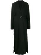 Falke Belted Wrap Front Coat - Black