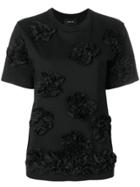 Simone Rocha Flower Appliqué T-shirt - Black