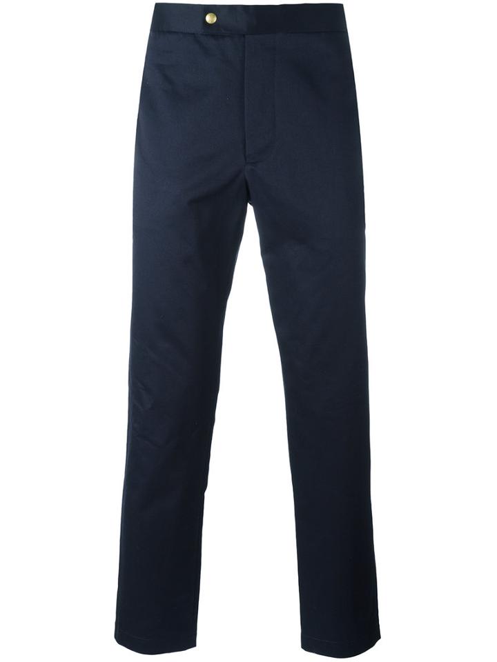 Moncler Gamme Bleu Tailored Trousers, Men's, Size: 1, Blue, Cotton/cupro