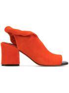 Sigerson Morrison Block Heel Sling Back Sandals - Yellow & Orange