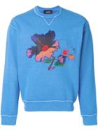 Dsquared2 Flower Print Sweatshirt - Blue