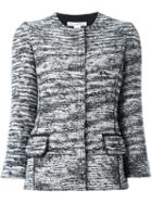 Oscar De La Renta Tweed Jacket, Women's, Size: 10, White, Silk/cotton/nylon/virgin Wool