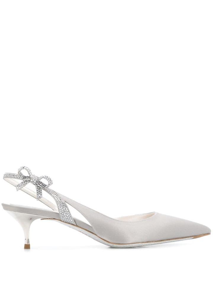 René Caovilla Bow Detail Pumps - Silver