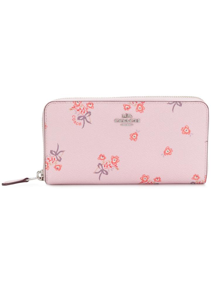 Coach Floral Zipped Wallet - Pink & Purple