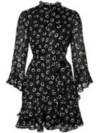 Saloni Spacedot Mini Dress - Black