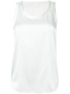 Brunello Cucinelli Scoop Neck Tank Top, Women's, Size: Medium, White, Silk/spandex/elastane