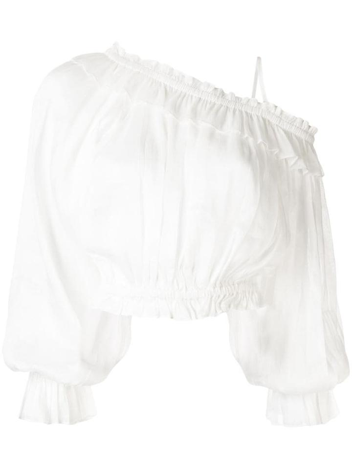 Aje Beatrice Ruffle Blouse - White