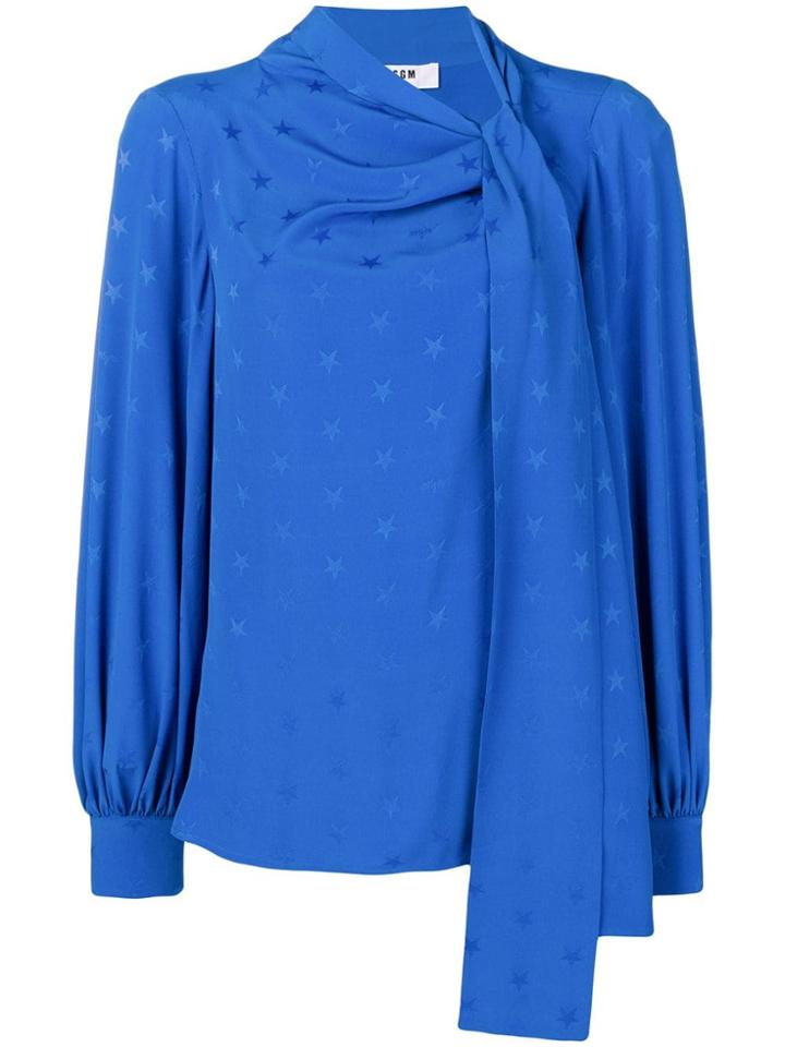 Msgm Scarf Neck Blouse - Blue