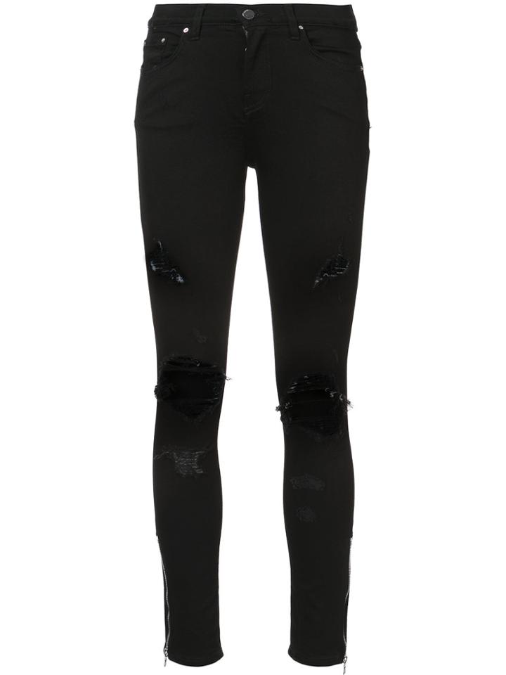 Amiri Distressed Detail Jeans - Black