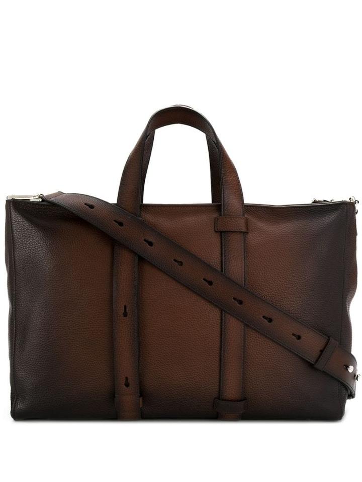 Orciani Top Zip Tote - Brown