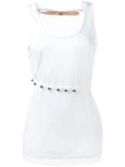 No21 - Studded Belt Tank Top - Women - Cotton/polyester - 42, White, Cotton/polyester