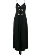 Ellery Utopian Sleeveless Lace-up Silk Dress, Women's, Size: 8, Black, Acetate/polyester