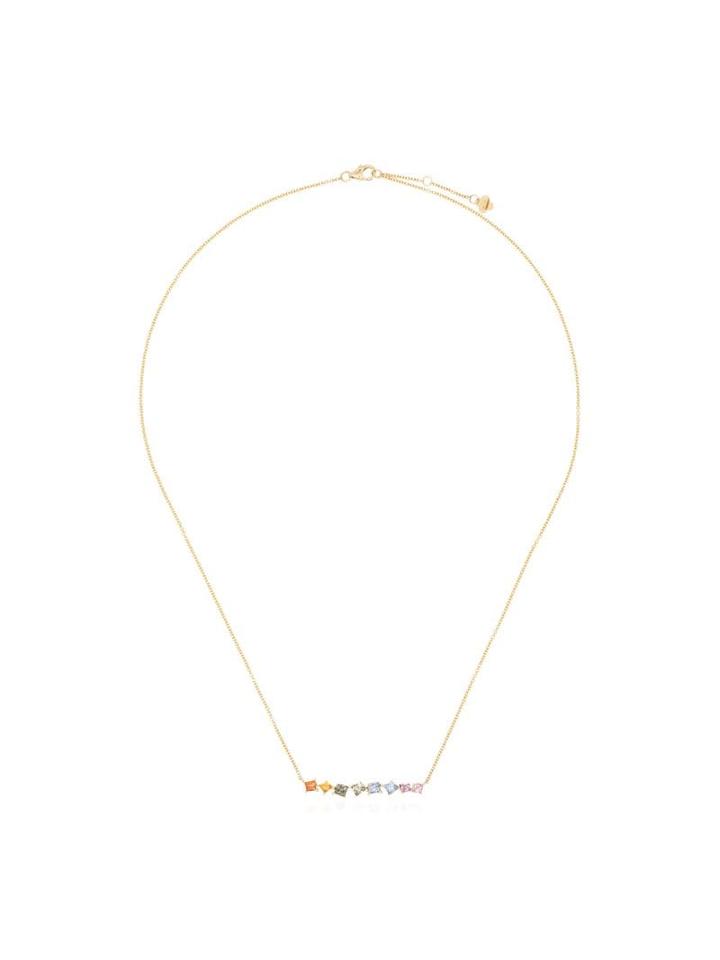 Rosa De La Cruz 18kt Yellow Gold Rainbow Sapphire Necklace -
