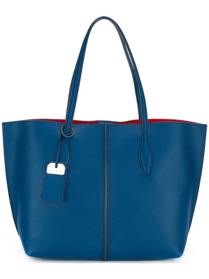 Tod's Shopper Tote, Women's, Blue, Leather