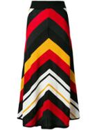 Msgm Striped Knitted Skirt - Black