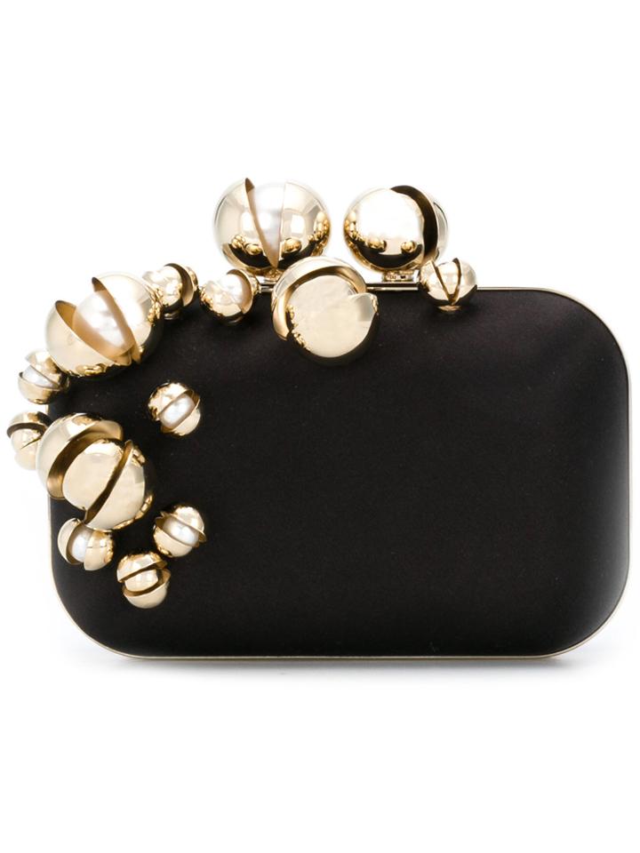 Jimmy Choo Cloud Embellished Satin Minaudière - Black