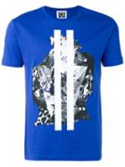 Les Hommes Urban Graphic Print T-shirt, Men's, Size: Medium, Blue, Cotton