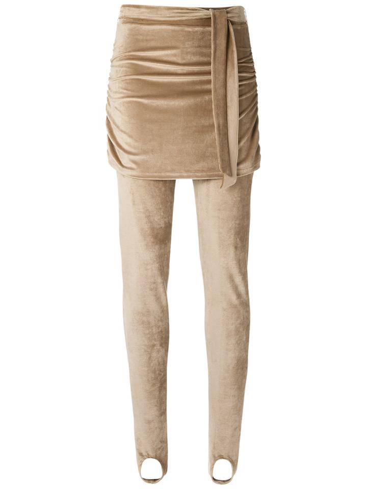 Lilly Sarti - Velvet Pants - Women - Polyester/spandex/elastane - 40, Nude/neutrals, Polyester/spandex/elastane