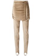 Lilly Sarti - Velvet Pants - Women - Polyester/spandex/elastane - 40, Nude/neutrals, Polyester/spandex/elastane