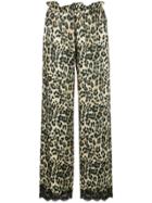 Icons Leopard Lace Trim Trousers - Black