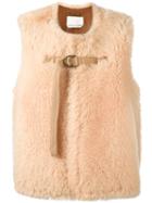 Chloé Shearling Gilet, Women's, Size: 40, Yellow/orange, Cotton/lamb Skin/lamb Fur