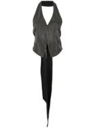 Brunello Cucinelli Halter Neck Tie Back Top - Silver