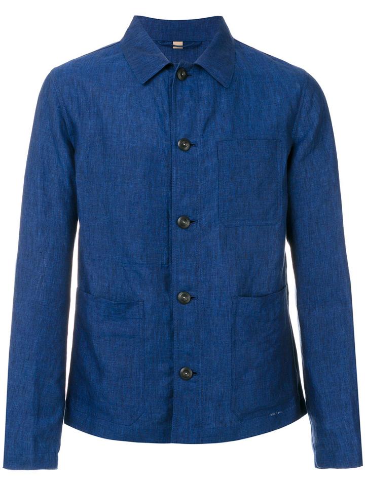 Burberry - Lightweight Shirt Jacket - Men - Linen/flax - 52, Blue, Linen/flax