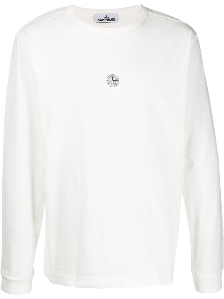 Stone Island Loose-fit Blurry Logo Sweatshirt - White