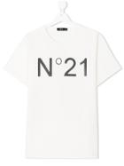 No21 Kids Teen Logo Print T-shirt - White