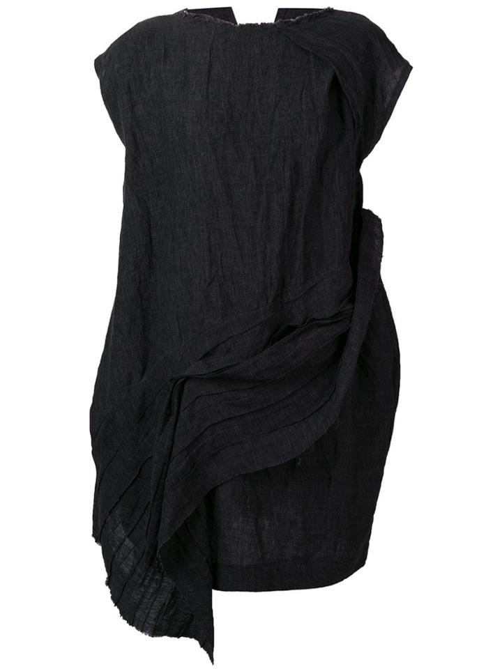 Stefano Mortari Gathered Pleated Dress - Black
