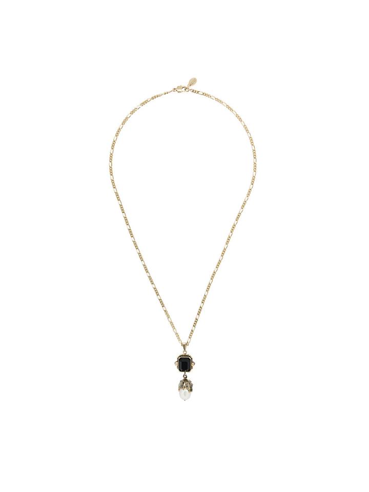 Alexander Mcqueen Pearl Pendant Necklace - Black