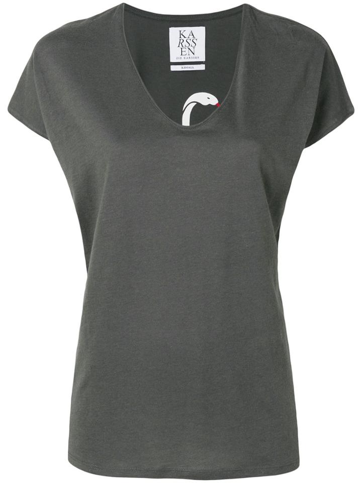 Zoe Karssen Scoop Neck T-shirt - Grey